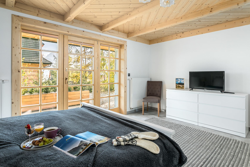 sypialnia z widokiem na Tatry