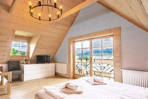 Willa Pitoniówka z widokiem na tatry